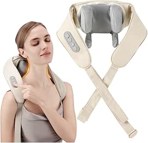 Massageador portátil para pescoço elétrico com múltiplas configurações de vibração e calor