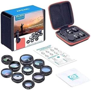 Kit de lentes para smartphone com lente grande angular, macro e olho de peixe