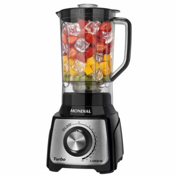 Liquidificador Mondial Turbo L-1200 com 1200W e copo grande de 3 litros